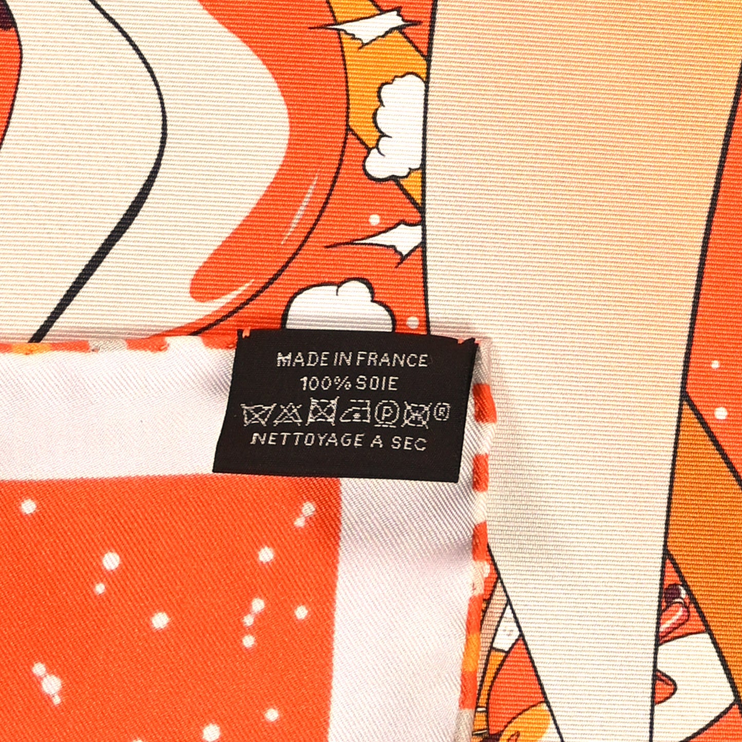 Silk Space Derby Scarf 90 Orange Creme Roux