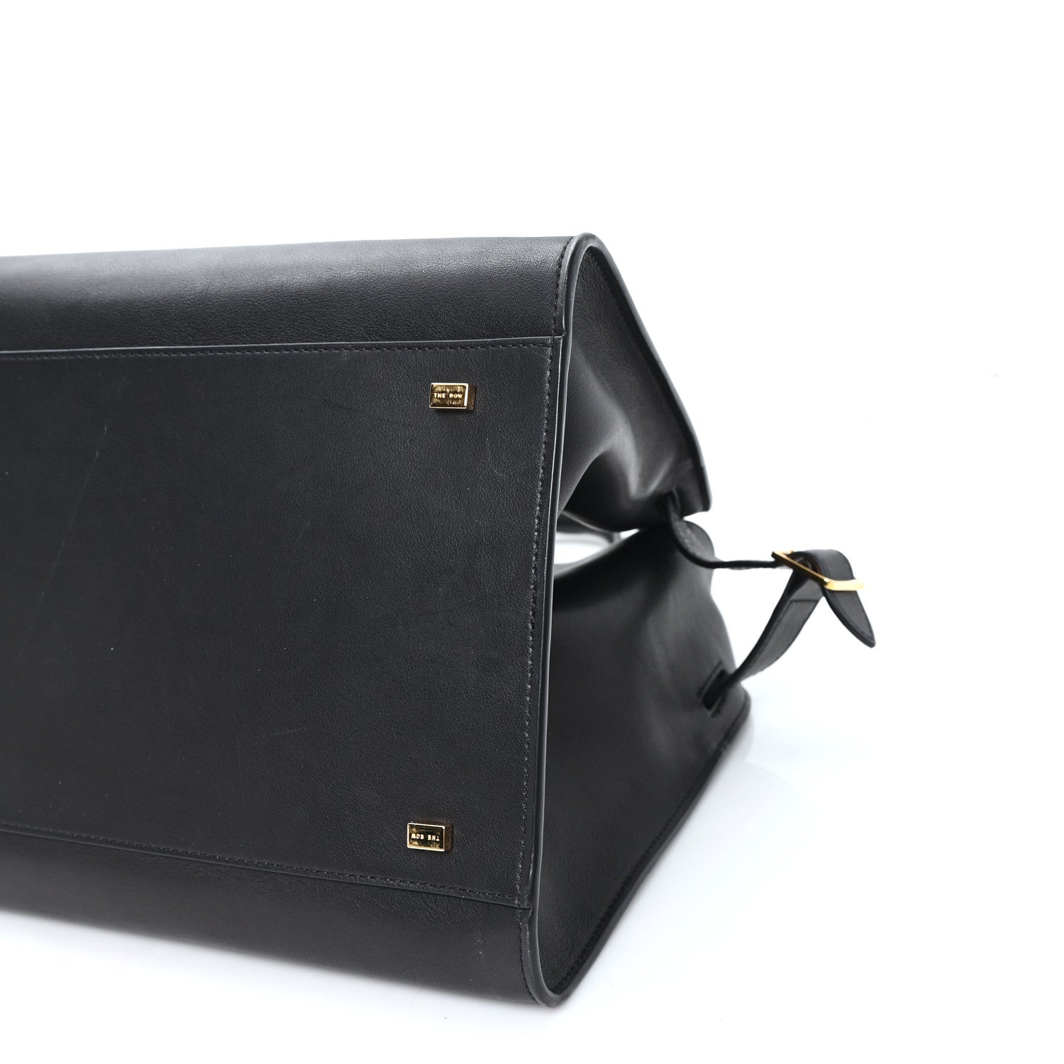 The Row Polished Saddle Calfskin Soft Margaux 15 Black 9 of 10