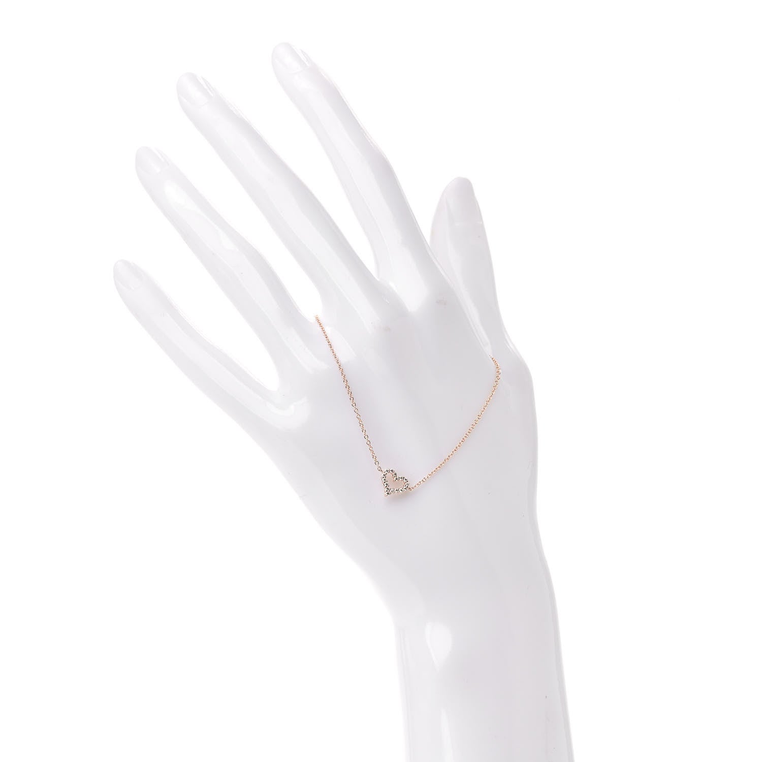Tiffany 18K Rose Gold Diamond Heart Bracelet 2 of 6