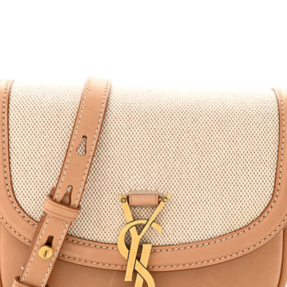 Saint Laurent Smooth Calfskin Cotton Canvas Small Kaia Satchel Natural Beige 7 of 12