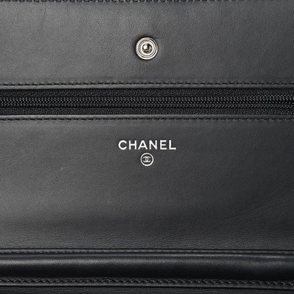Chanel Patent Quilted Wallet On Chain WOC Black 6 of 13