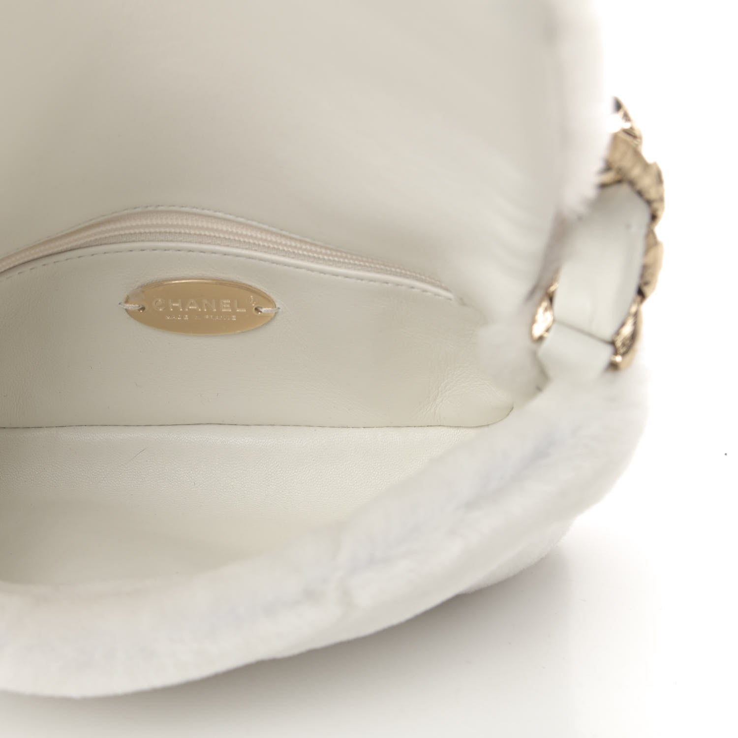 Chanel Shearling Lambskin Crystal Strass Flap White 5 of 12