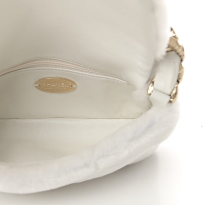 Chanel Shearling Lambskin Crystal Strass Flap White 5 of 12