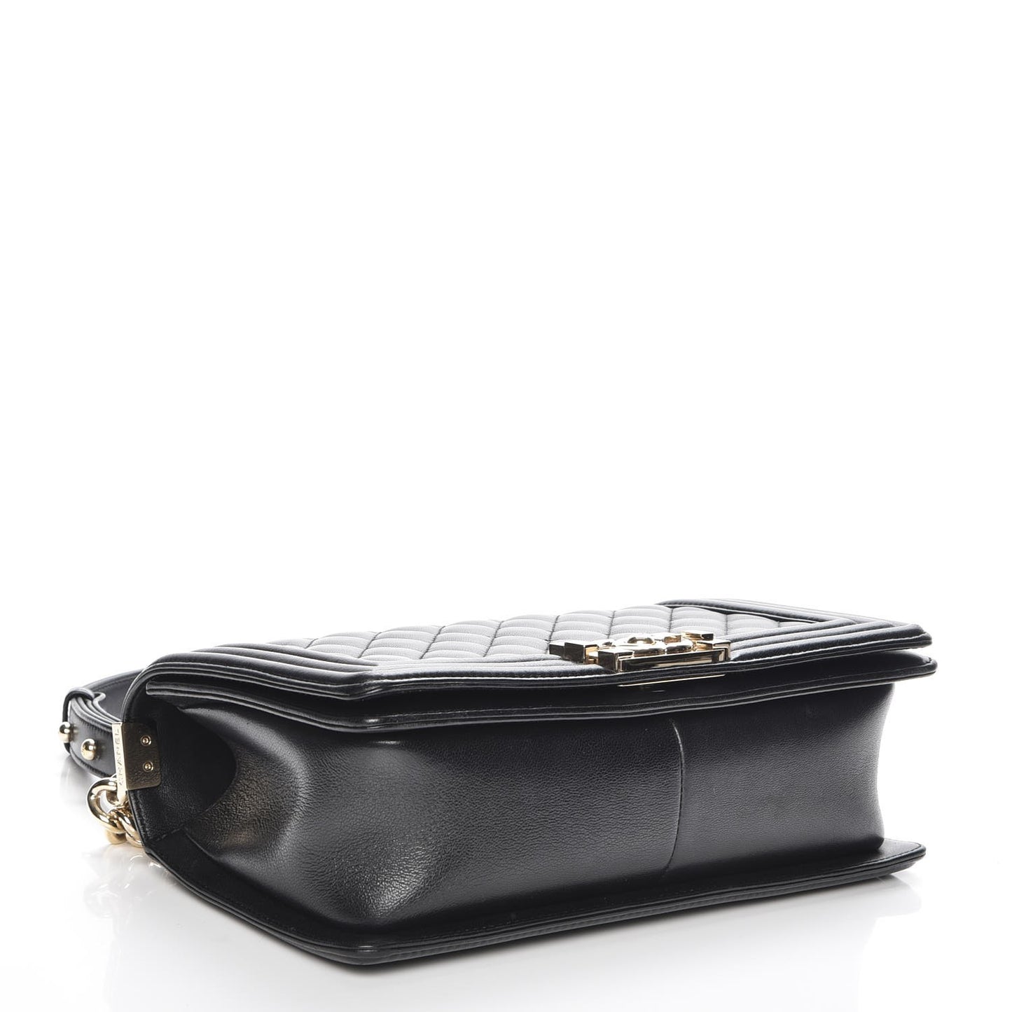 Lambskin Quilted Medium Boy Flap Black