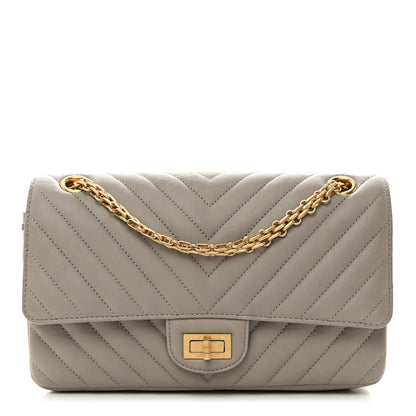 Chanel Calfskin Chevron Quilted 2.55 Reissue 225 Flap Grey 1 of 10