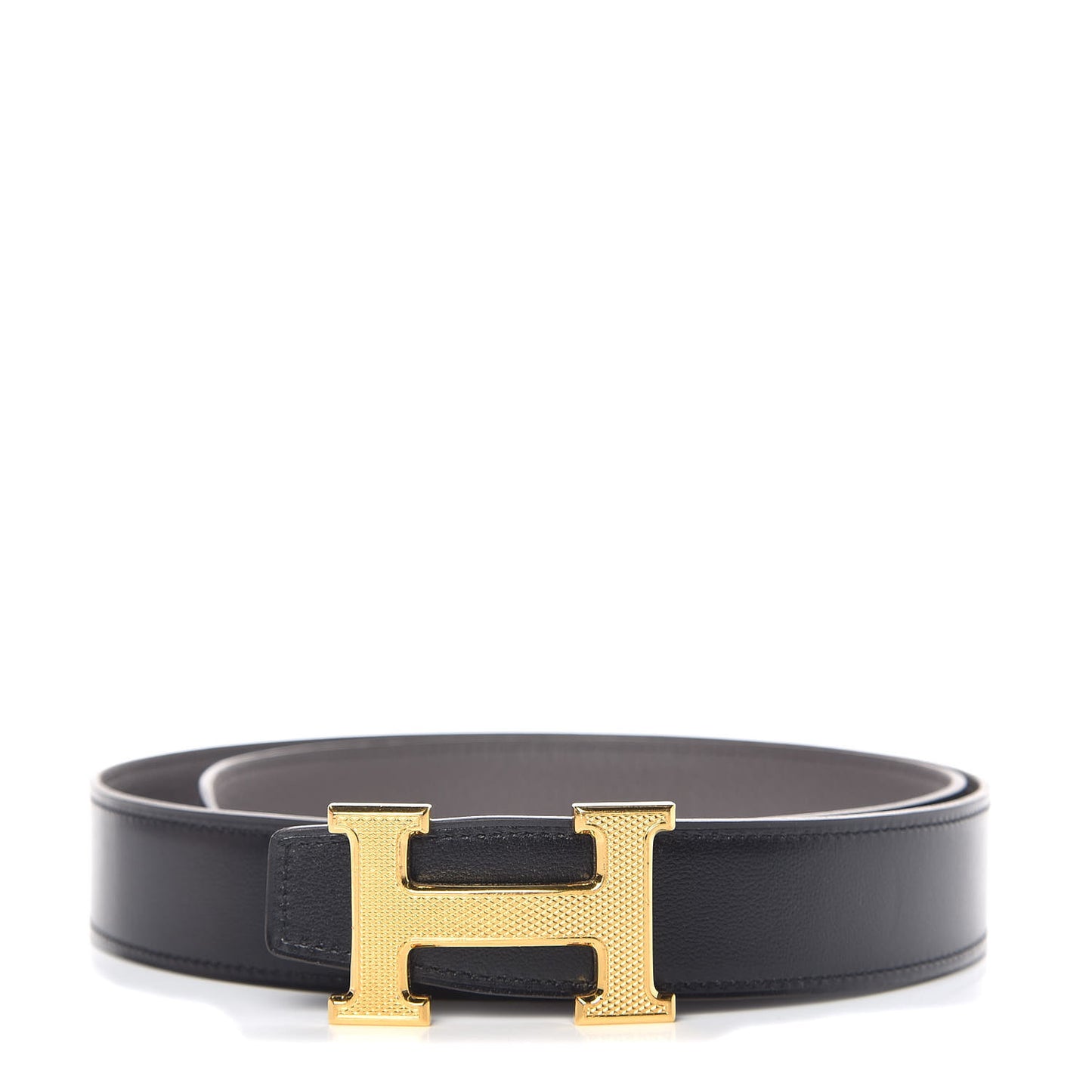 Box Togo 32mm Guilloche H Belt 90 Black Etain