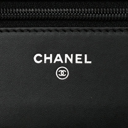 Chanel Shiny Aged Calfskin Quilted Boy Wallet On Chain WOC So Black 6 of 13