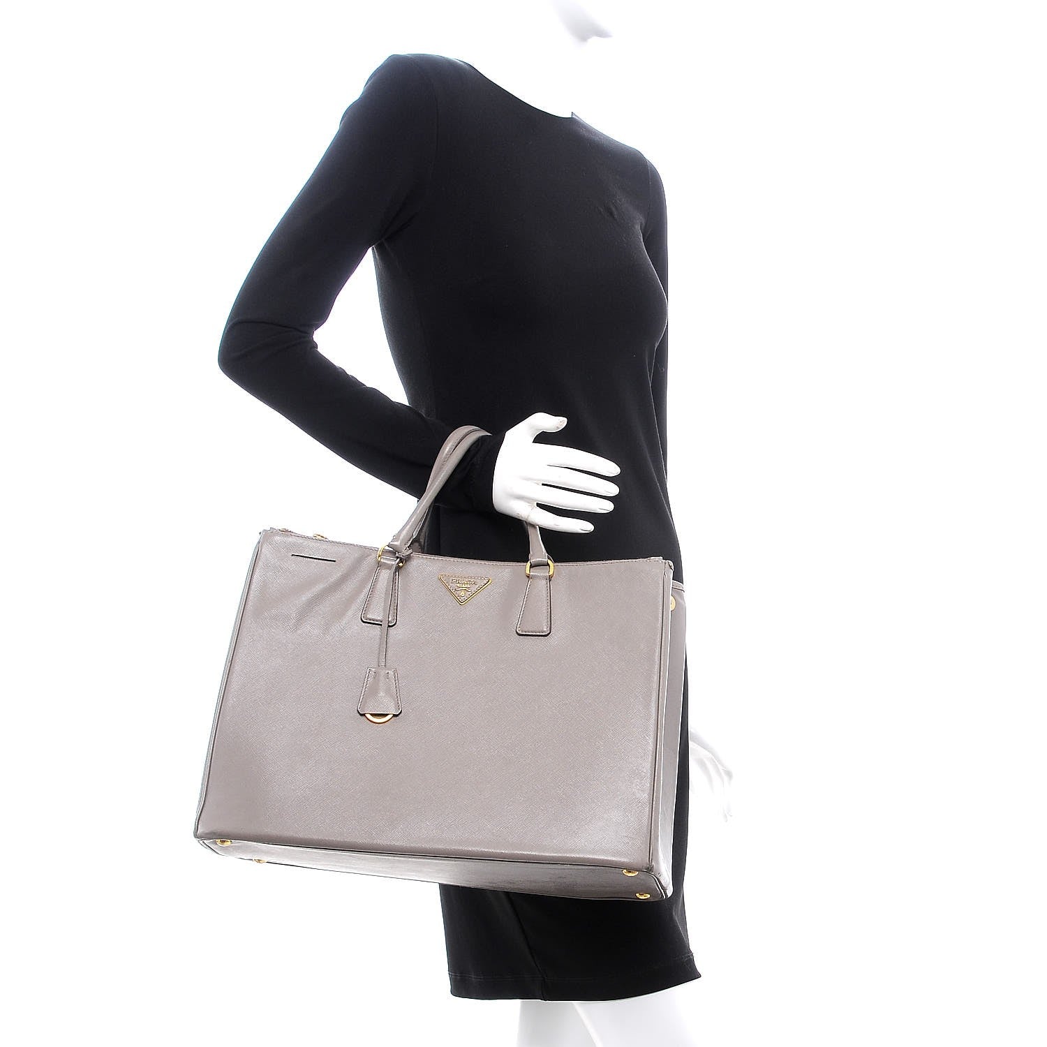 Prada Saffiano Lux Extra Large Galleria Double Zip Tote Argilla 2 of 26