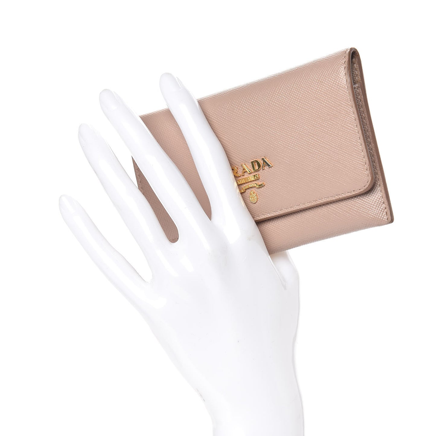 Saffiano Metal Flap Card Holder Cammeo