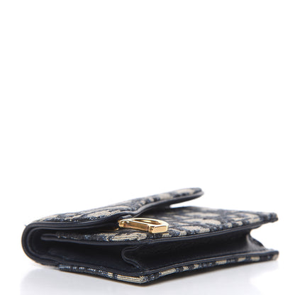Christian Dior Oblique Saddle Card Holder Blue 4 of 7