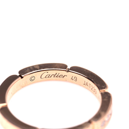 Cartier 18K Pink Gold Diamond Maillon Panthere Half Diamond Wedding Band Ring 49 4.75 5 of 7