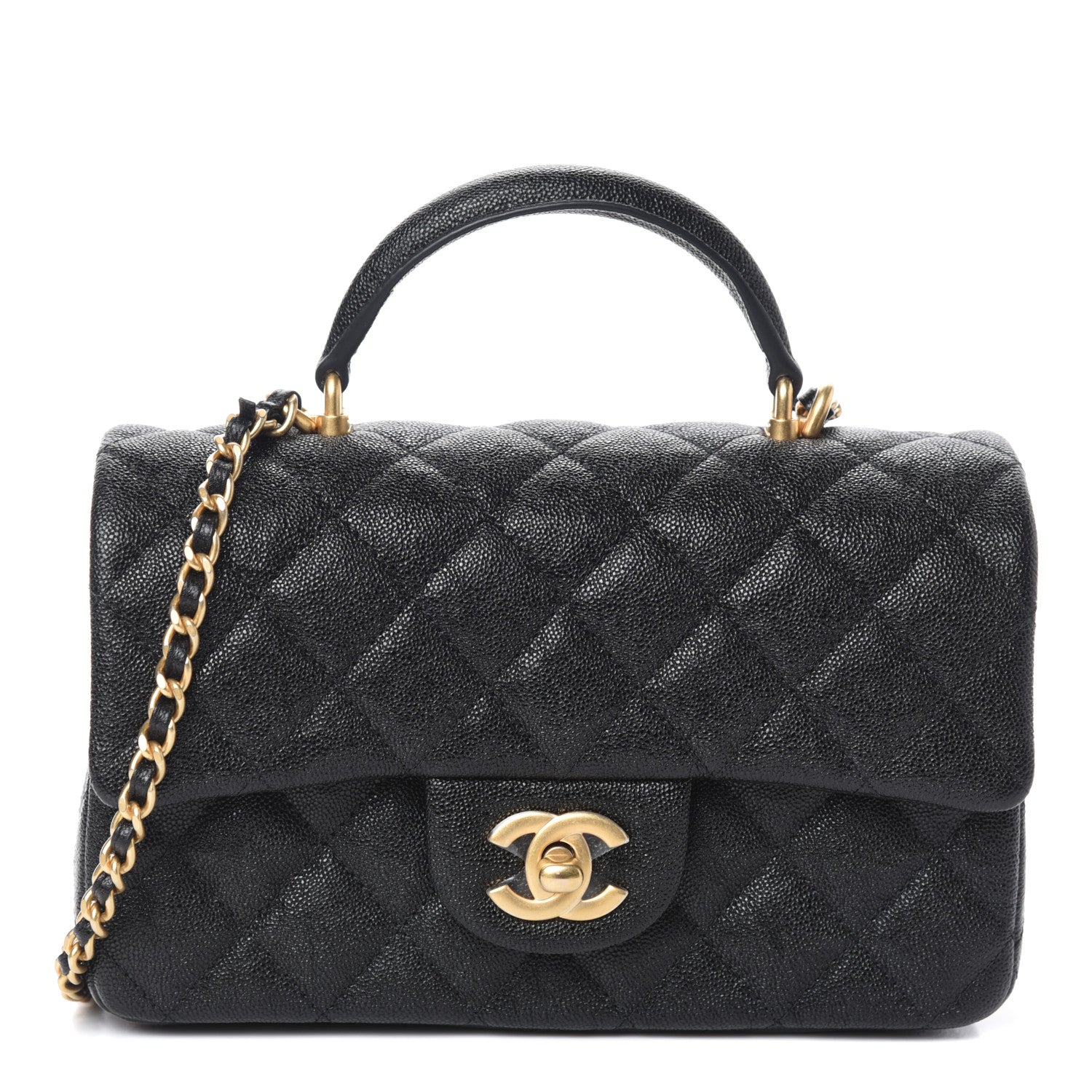 Chanel Caviar Quilted Mini Top Handle Rectangular Flap Black 1 of 10