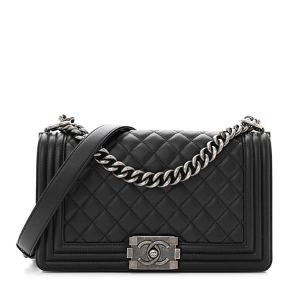 Chanel Lambskin Quilted Medium Boy Flap Black 1 of 11