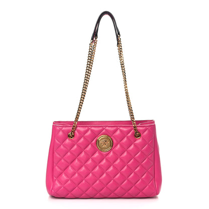 Versace Nappa Quilted Medusa Chain Shoulder Bag Pink 1 of 8