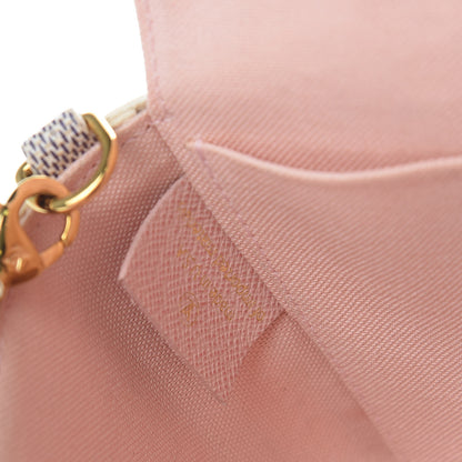 Louis Vuitton Damier Azur Pochette Felicie Chain Wallet Rose Ballerine 8 of 16