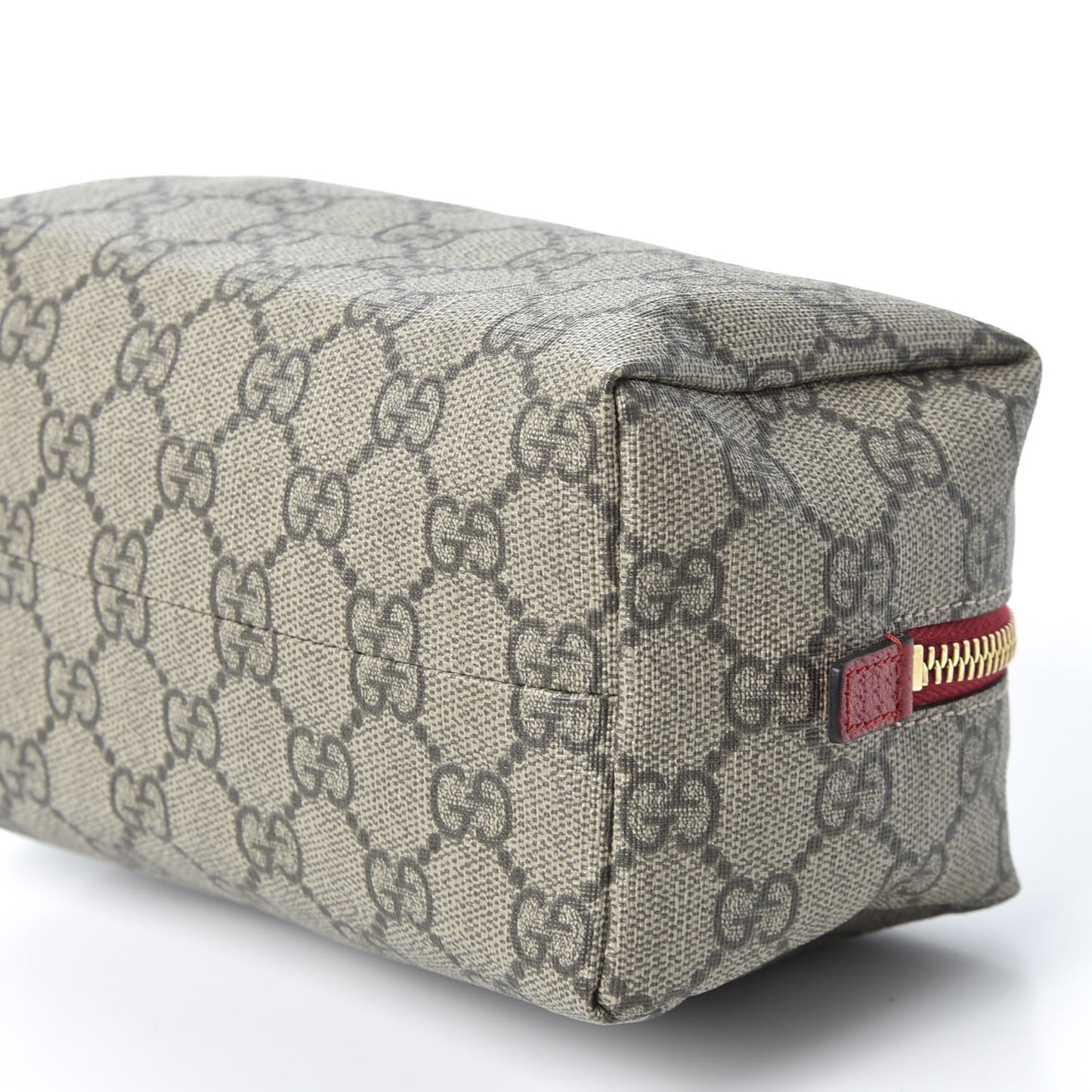 Soft GG Supreme Monogram Calfskin Medium Ophidia Cosmetic Case Beige Ebony Hibiscus Red