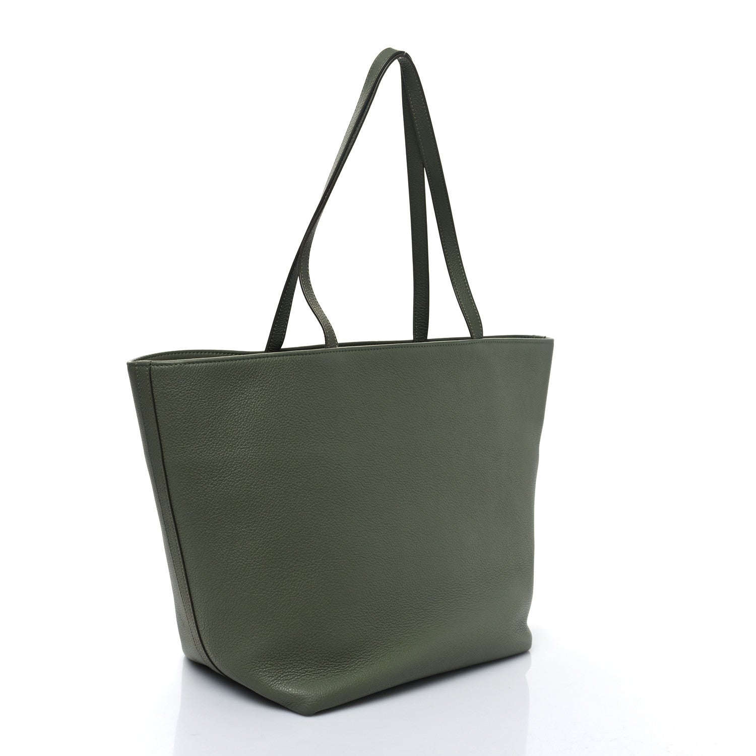 Celine Grained Calfskin Maillon Triomphe Medium Cabas Light Khaki 3 of 9