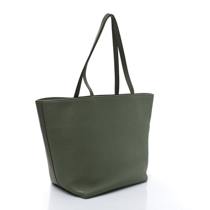 Celine Grained Calfskin Maillon Triomphe Medium Cabas Light Khaki 3 of 9