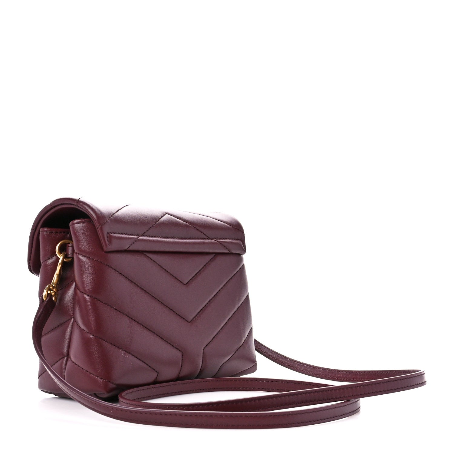 Saint Laurent Calfskin Y Quilted Monogram Toy Loulou Monogram Crossbody Bag Rouge Legion 3 of 12