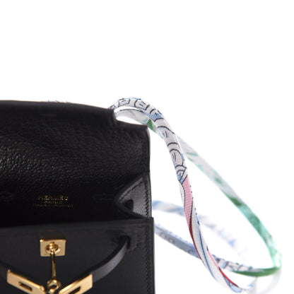 Hermes Tadelakt Mini Kelly Twilly Bag Charm Black 4 of 6