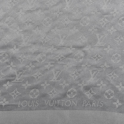 Louis Vuitton Silk Lurex Wool Monogram Shine Shawl Charcoal Grey 2 of 3