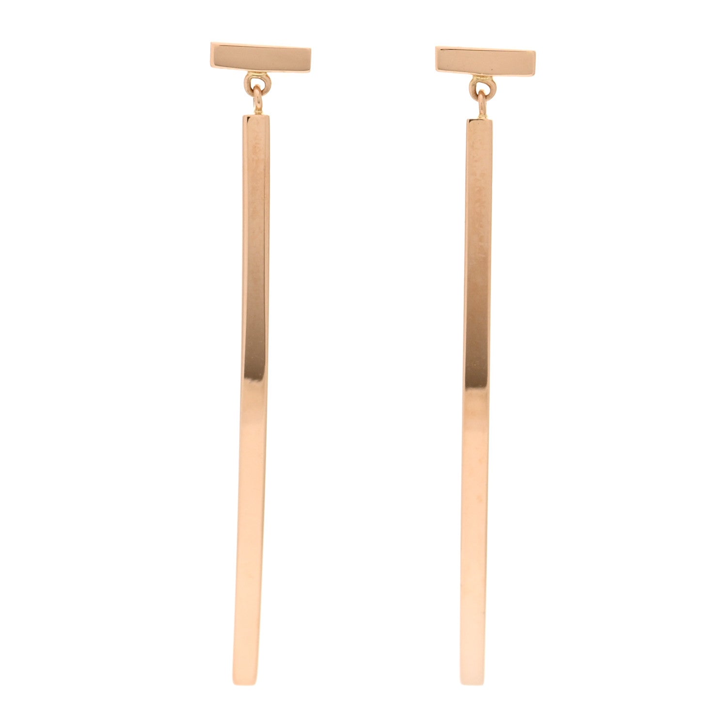 Tiffany 18K Rose Gold T Bar Earrings 1 of 5