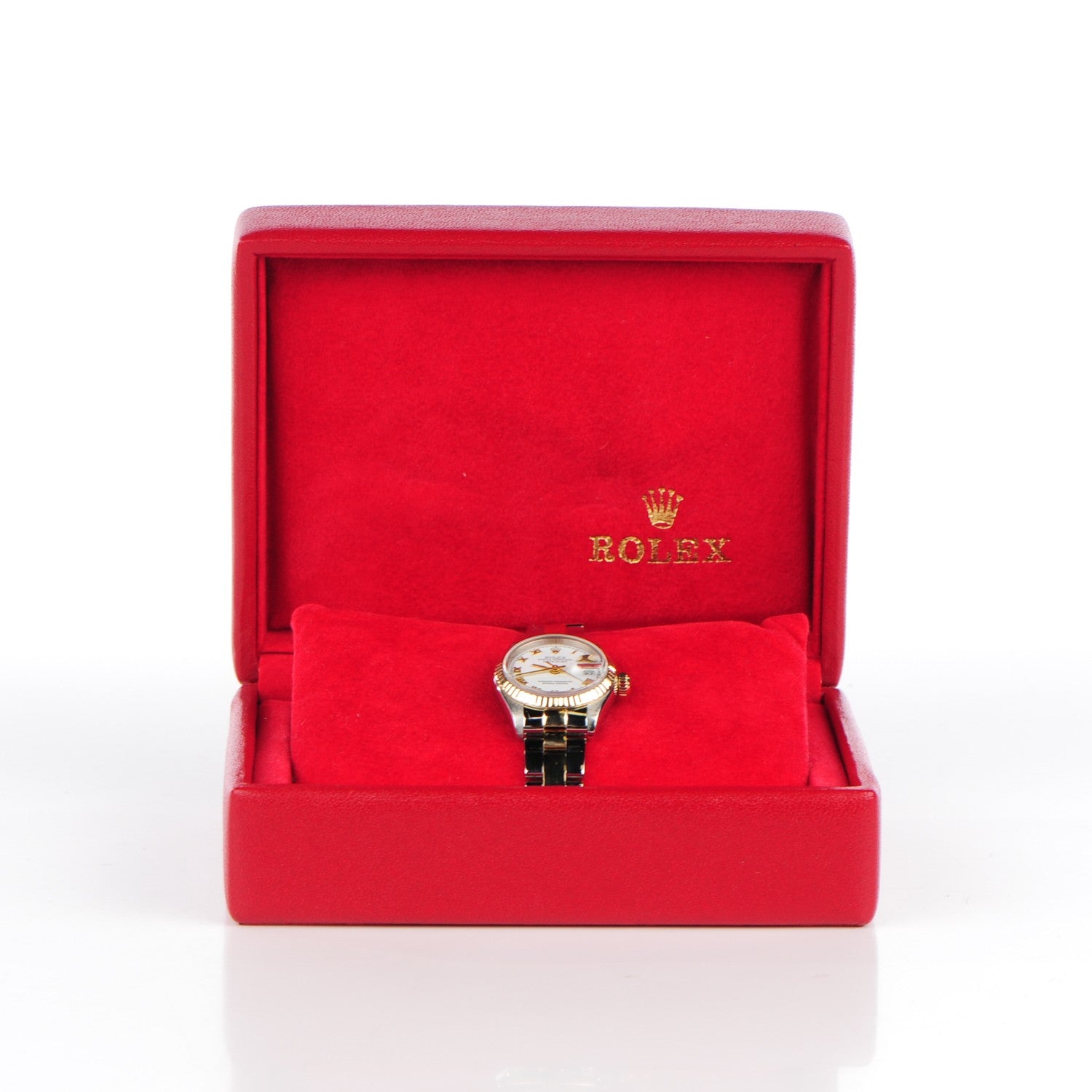 Rolex Stainless Steel 18K Yellow Gold 26mm Oyster Perpetual Datejust Watch White Roman 79173 3 of 11