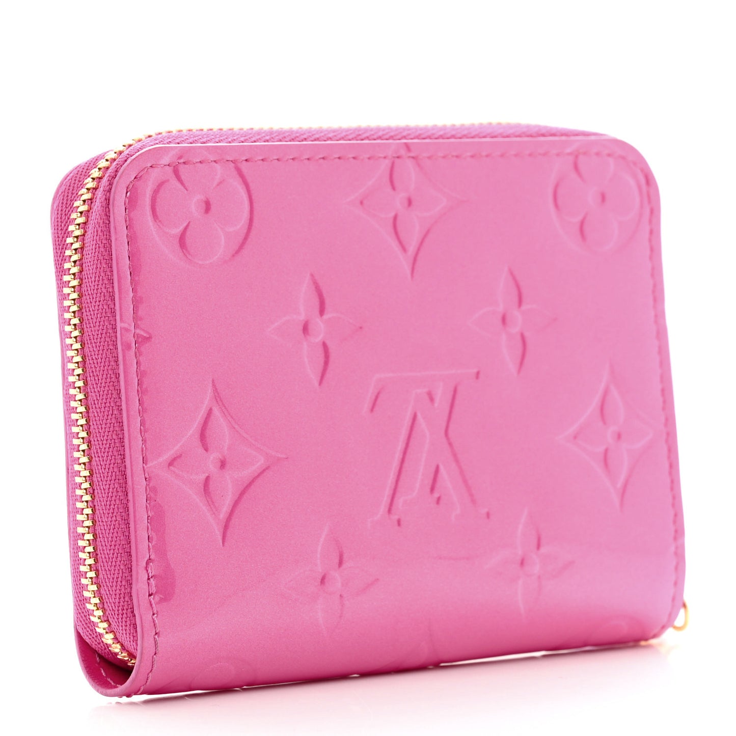 Vernis Enamel Heart Zippy Coin Purse Neon Pink
