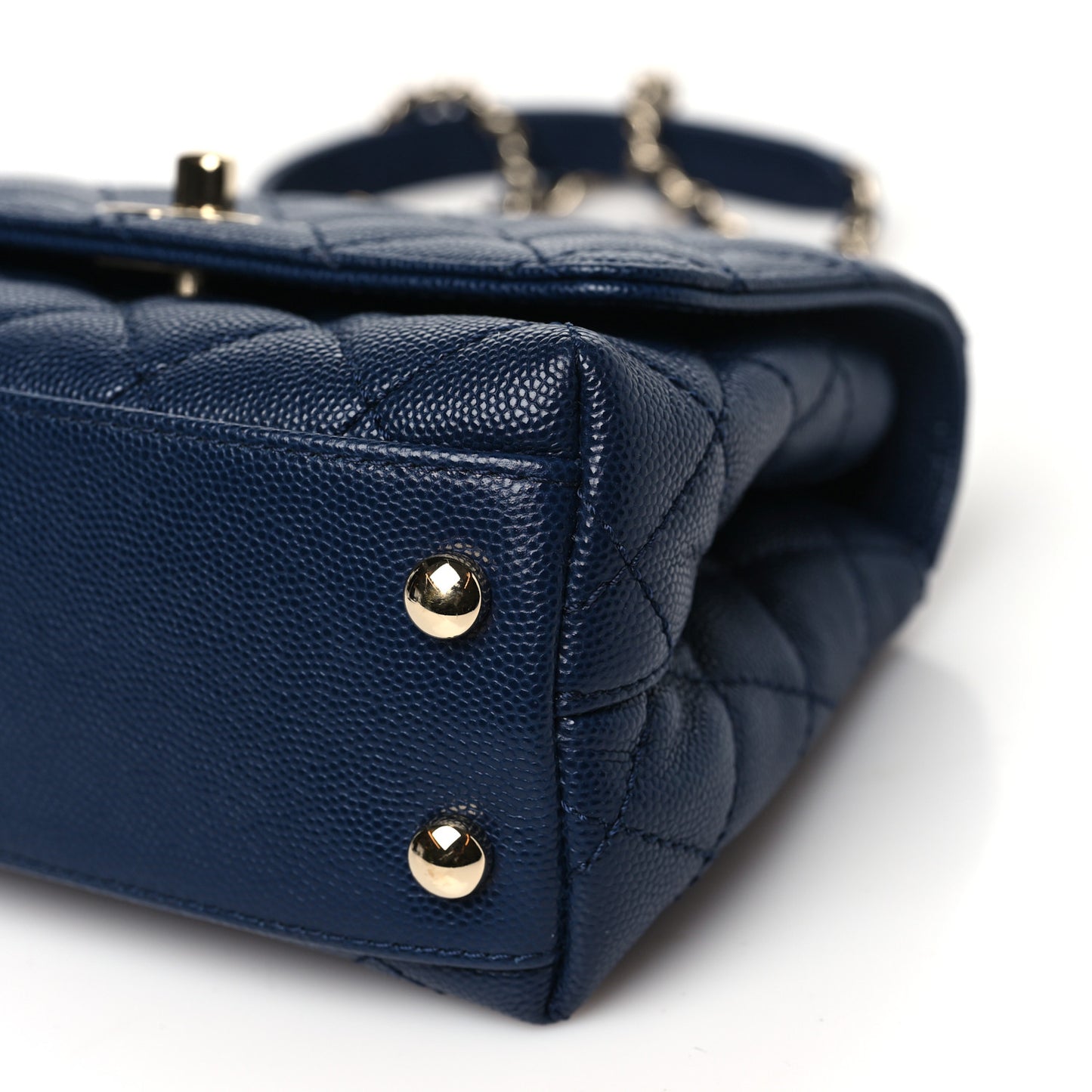 Caviar Quilted Extra Mini Coco Handle Flap Navy