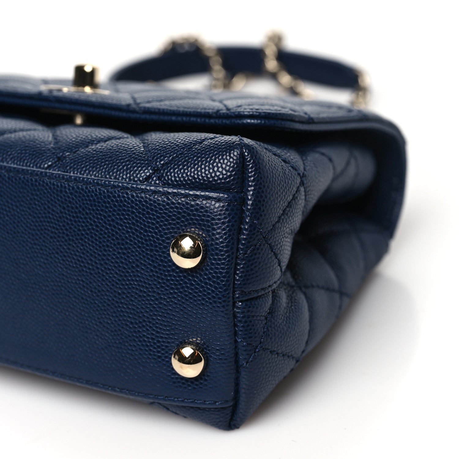 Chanel Caviar Quilted Extra Mini Coco Handle Flap Navy 10 of 11