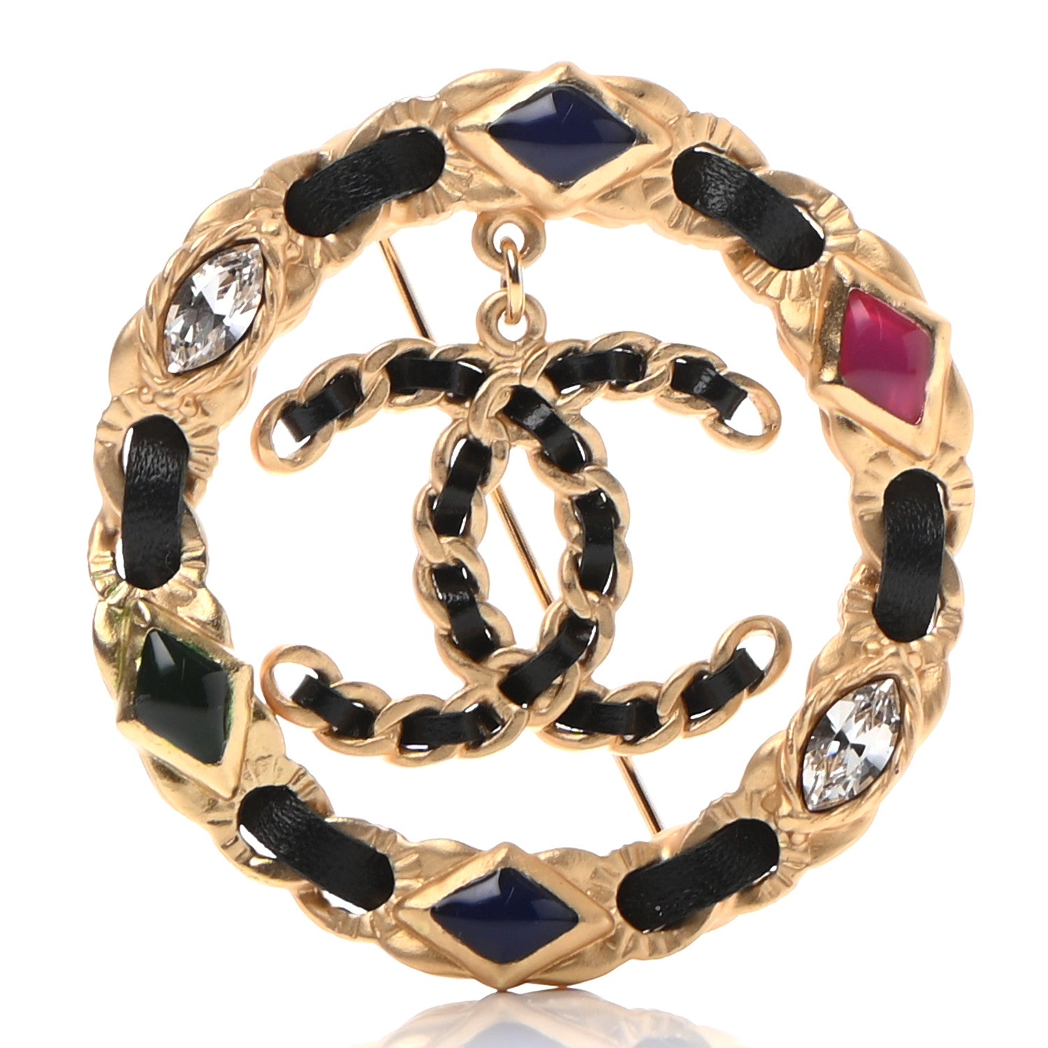 Chanel Glass Lambskin Cote D'Azur CC Brooch Gold Multicolor 1 of 4