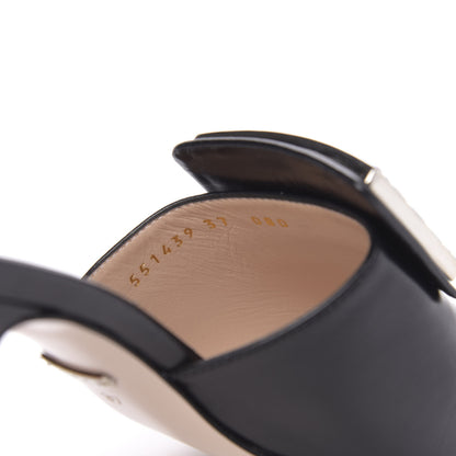 Gucci Malaga Kid Crystal Square G Madelyn Mules 37 Black 8 of 9