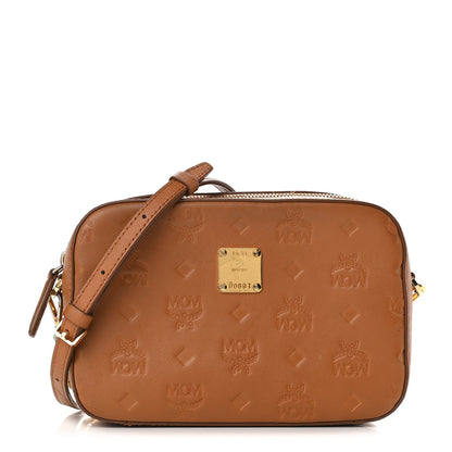 MCM Calfskin Ottomar Monogram Klara Crossbody Bag Cognac 1 of 11