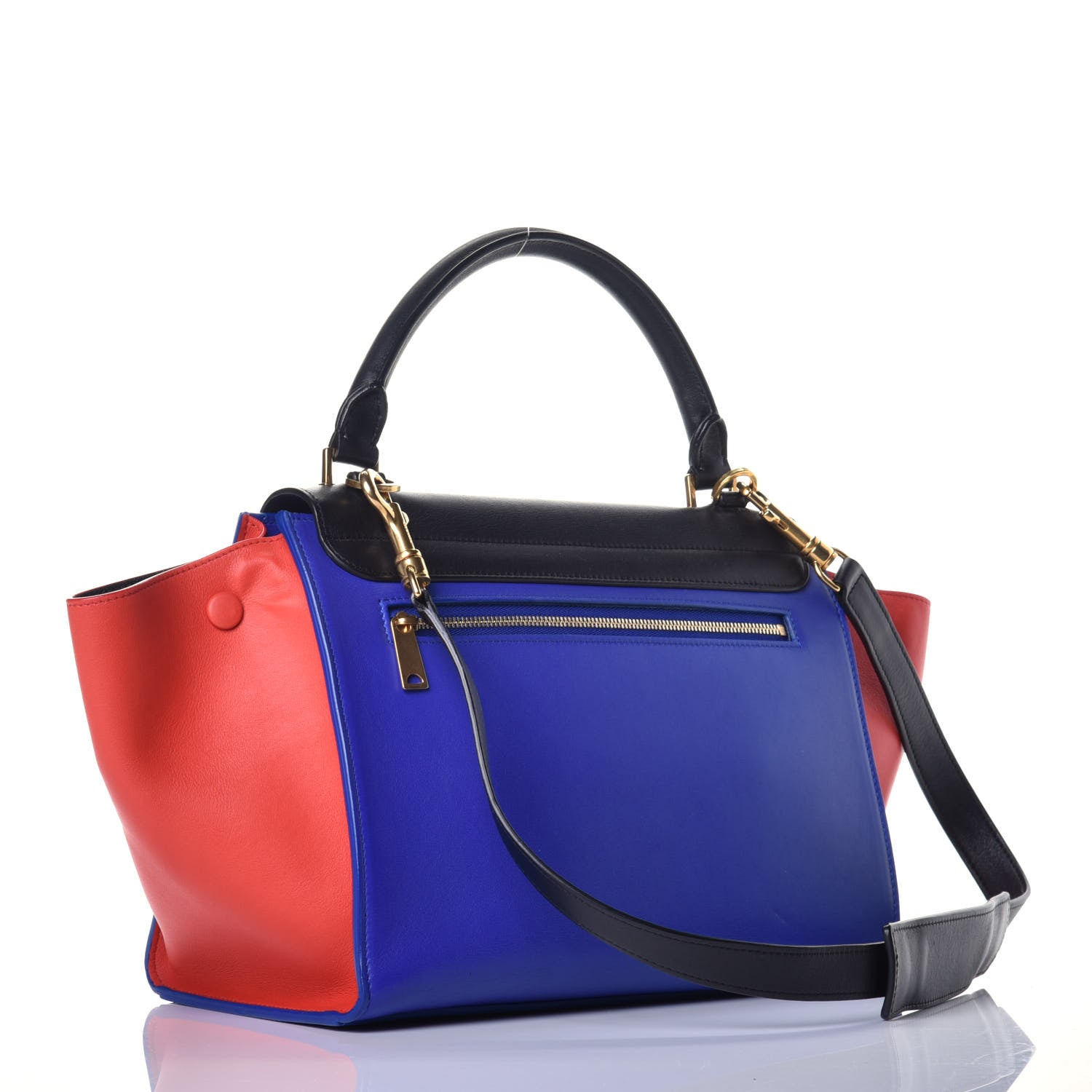 Celine Smooth Calfskin Small Tri-Color Trapeze Black 4 of 9