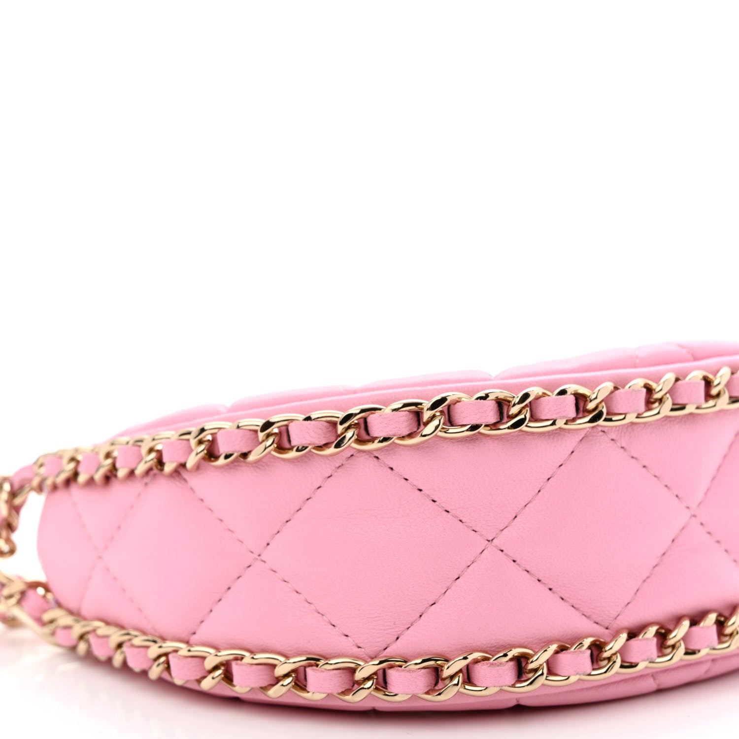 Chanel Lambskin Quilted Mini Chain Around Hobo Pink 9 of 11