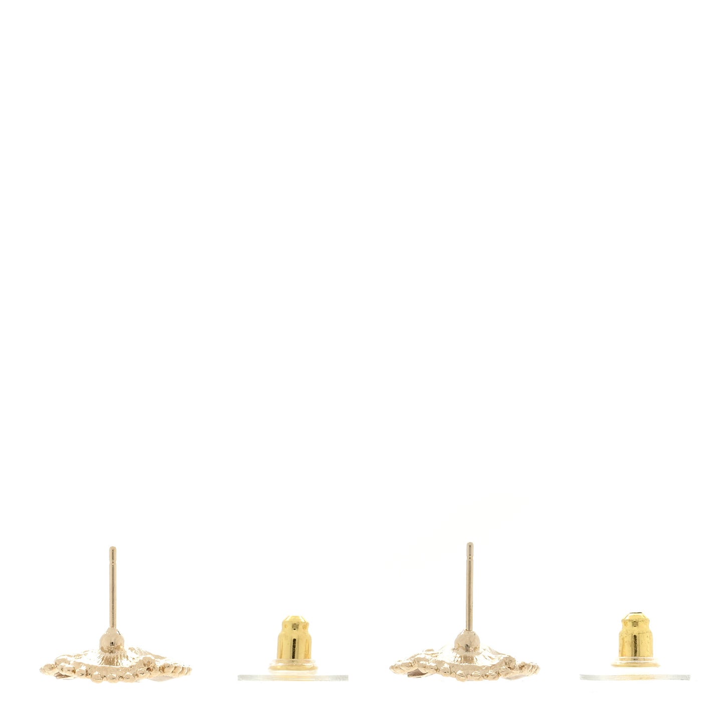 Enamel Pearl CC Camellia Earrings Pink Gold