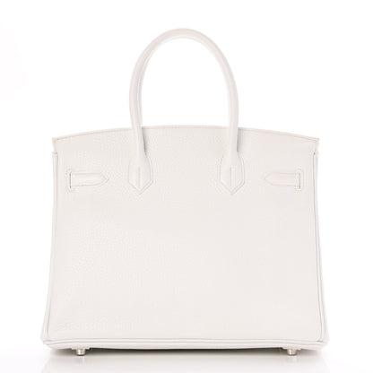 Hermes Taurillon Clemence Birkin 30 White 5 of 36