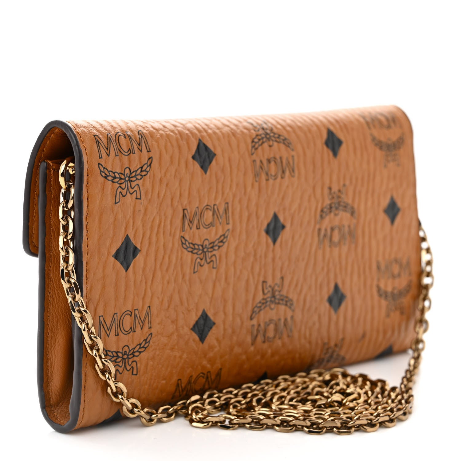 MCM Visetos Large Patricia Wallet On Chain Cognac 3 of 12
