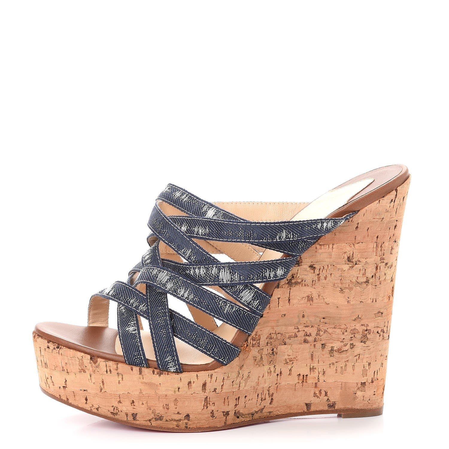 Christian Louboutin Ribbon Corniche 140 Sandals 40 Denim 1 of 14
