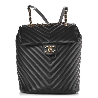 Chanel Calfskin Chevron Quilted Small Urban Spirit Backpack Black 1 of 8