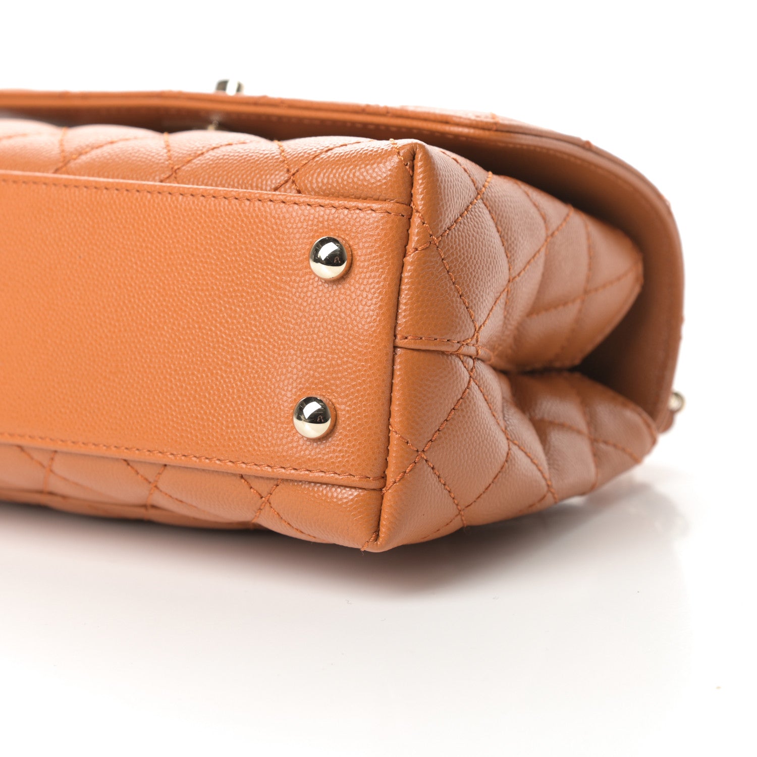 Chanel Caviar Quilted Mini Coco Handle Flap Light Brown 10 of 11