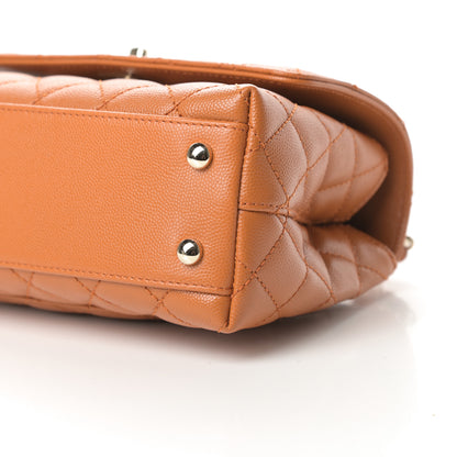 Chanel Caviar Quilted Mini Coco Handle Flap Light Brown 10 of 11