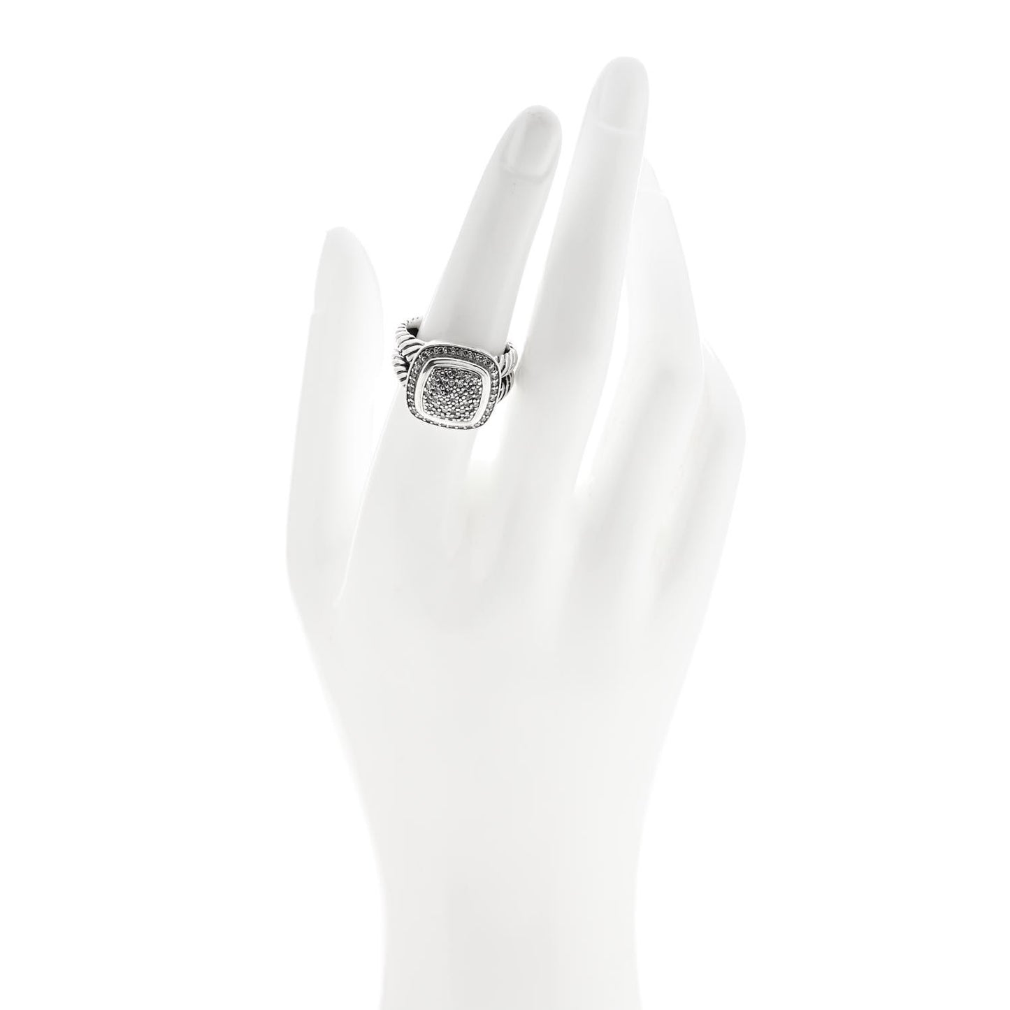 Sterling Silver Diamond 11mm Albion Pave Ring 54 7