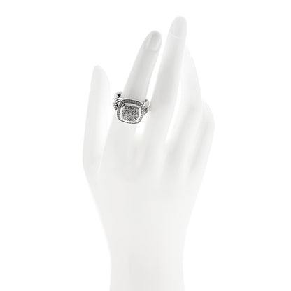 David Yurman Sterling Silver Diamond 11mm Albion Pave Ring 54 7 2 of 5