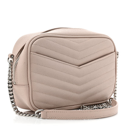 Saint Laurent Grain De Poudre Matelasse Monogram Mini Lou Camera Bag Marble Pink 3 of 14