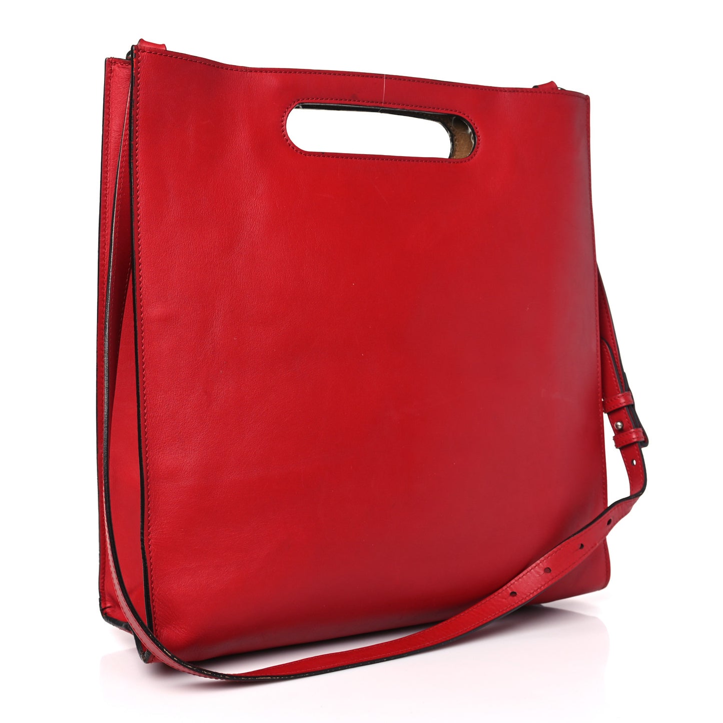 Calfskin Embossed Medium XL Tote Red