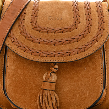 Chloe Suede Calfskin Braided Mini Hudson Shoulder Bag Caramel 8 of 10