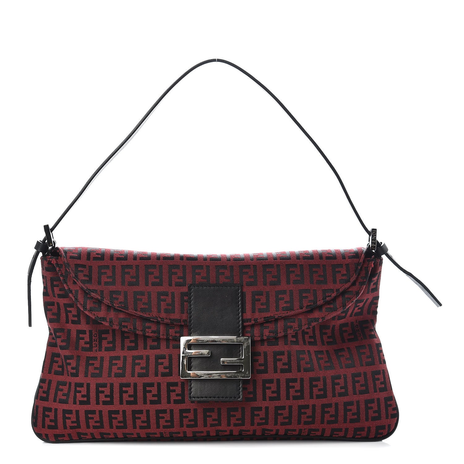 Fendi Zucchino Baguette Red Black 1 of 9