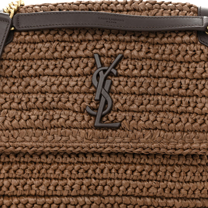 Saint Laurent Raffia Calfskin Monogram Medium Niki Chain Satchel New Nut 8 of 12