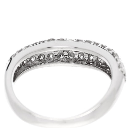 Parker & West by FASHIONPHILE 18K White Gold Diamond 1.00ctw Three Row Curved Band Ring 53 6.5 8 of 9